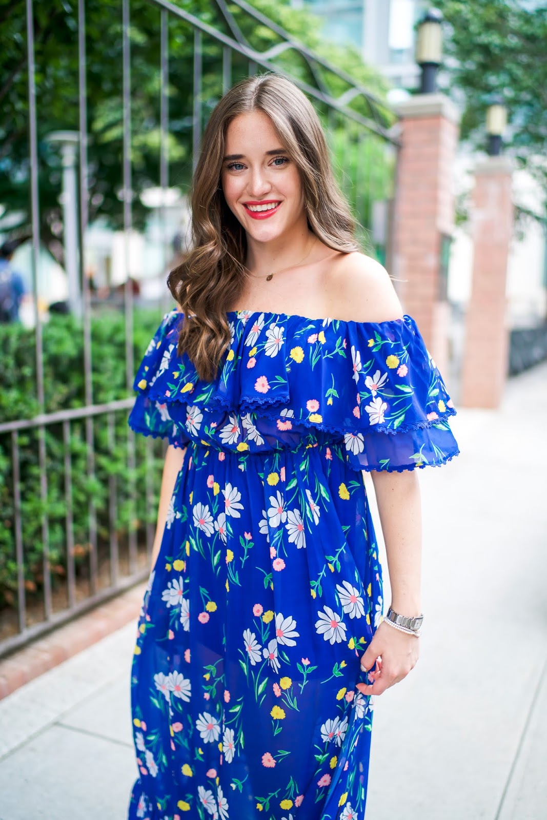 Topshop floral maxi dress styled by popular New York fashion blogger, Covering the Bases