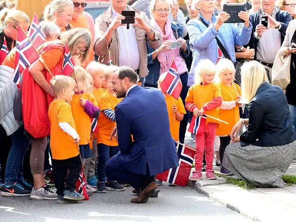 Prince Haakon and Princess Mette-Marit attend the celebrations relating to the 350th anniversary of establishment of Kragerø city. Mette-Marit wore Prada dress