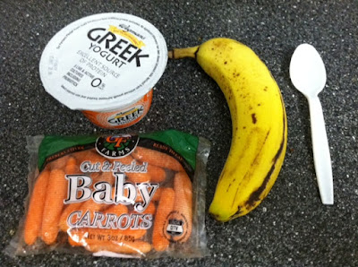Plan no 4 Lunch - baby carrot with yogurt and banana Plan no 4 Lunch - baby carrot with yogurt and banana