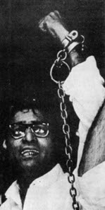 George Fernandes handcuffed