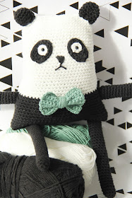 Studio Mojo, gratis patroon, gehaakte panda, haken, knuffel, panda, Gehaakt/ crochet, Phildar coton 3, knisperfiguurtje