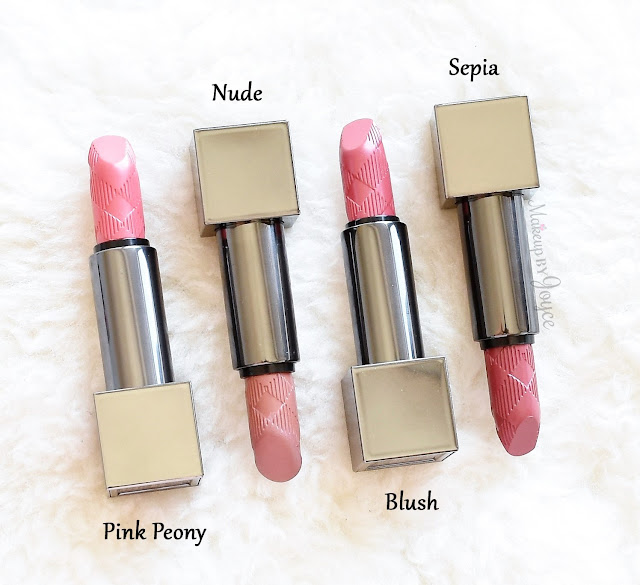 Burberry Kisses Lipstick Review Pink Peony Nude Swatches