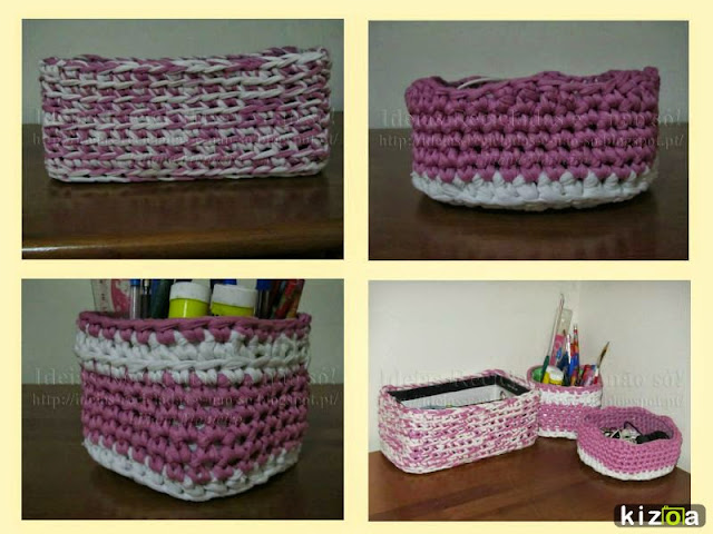 Crochet Tshirt Yarn Basket