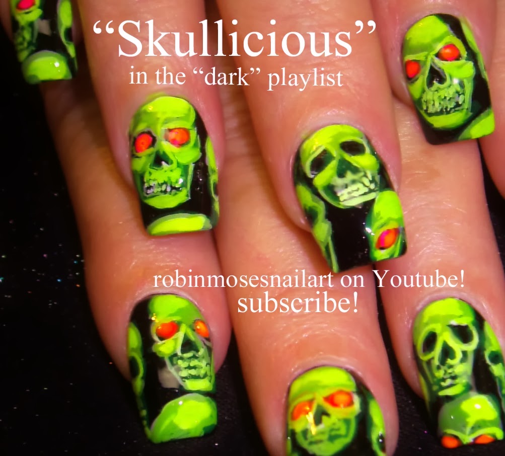 Nail Art by Robin Moses "dark nail art" "scary nail art" "halloween