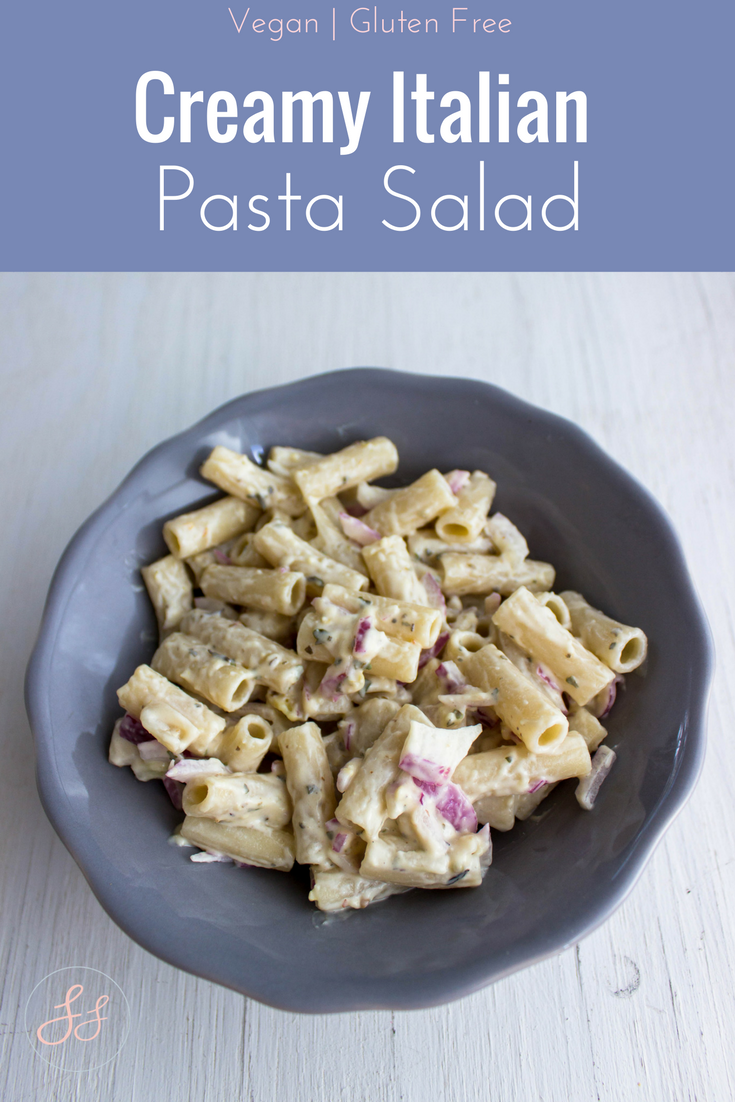 Creamy Italian Pasta Salad - #Vegan and #GlutenFree