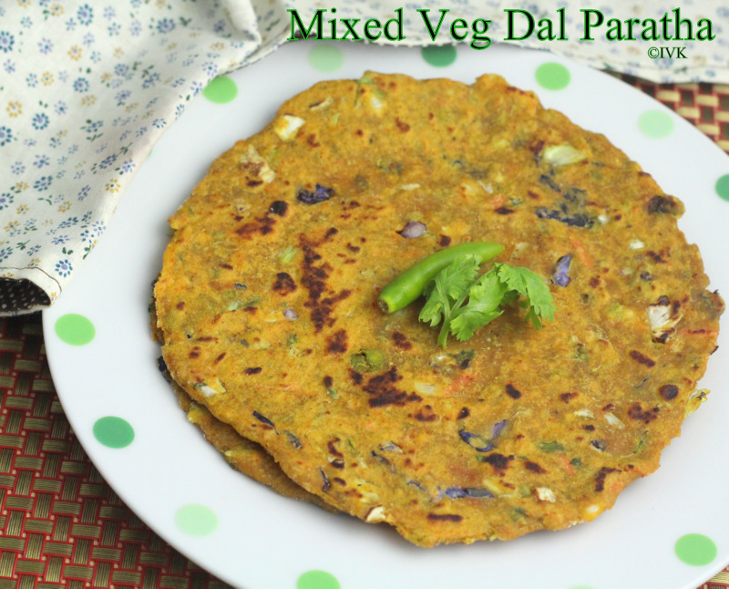 IndianVegKitchen Mixed Veg Dal Paratha LowCalorie Paratha Recipe