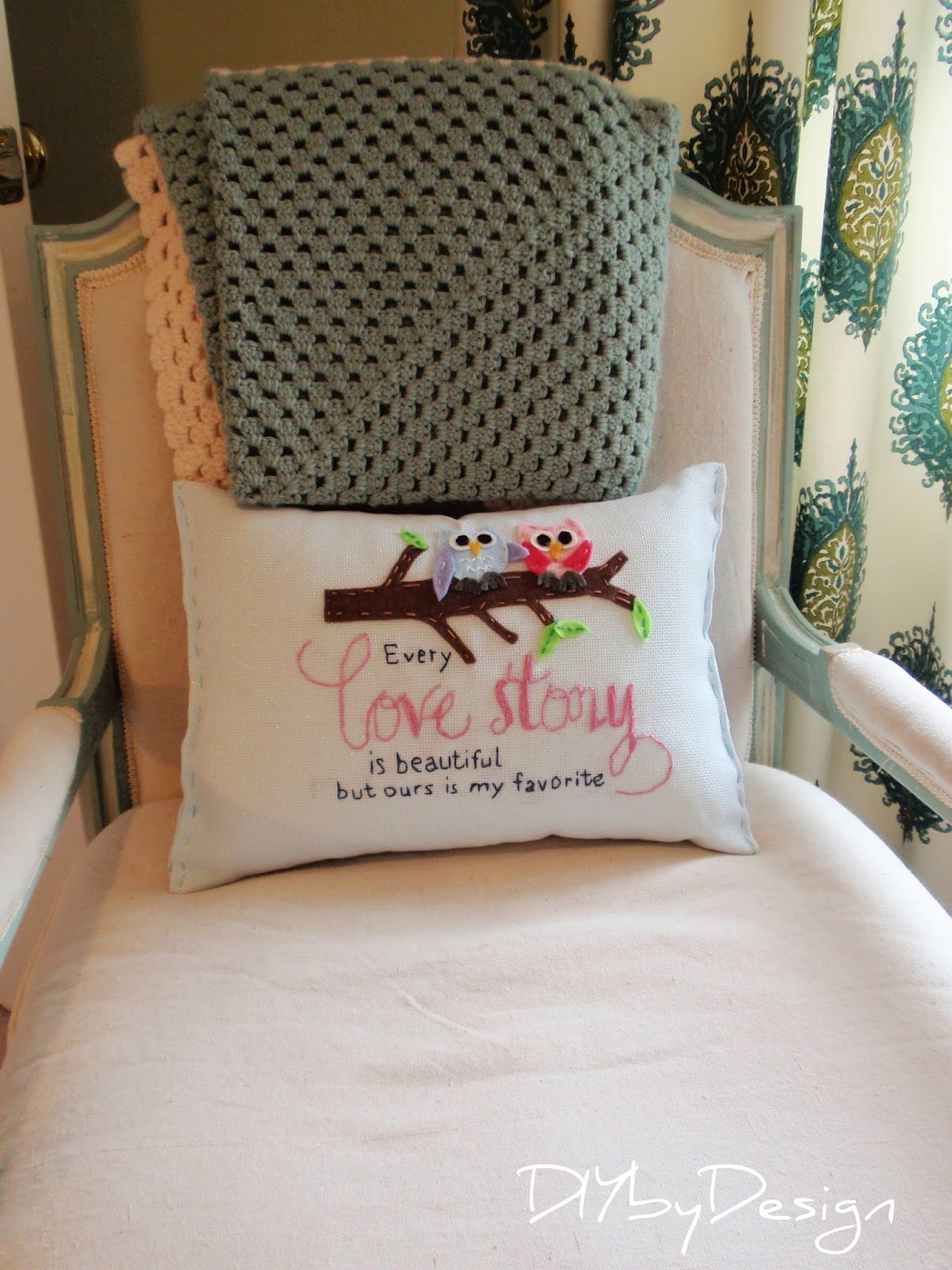 DIY by Design Embroidered Pillow