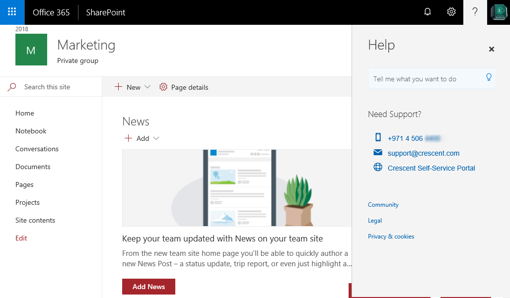How To Add Help Desk Contact To Office 365 Help Menu Sharepoint