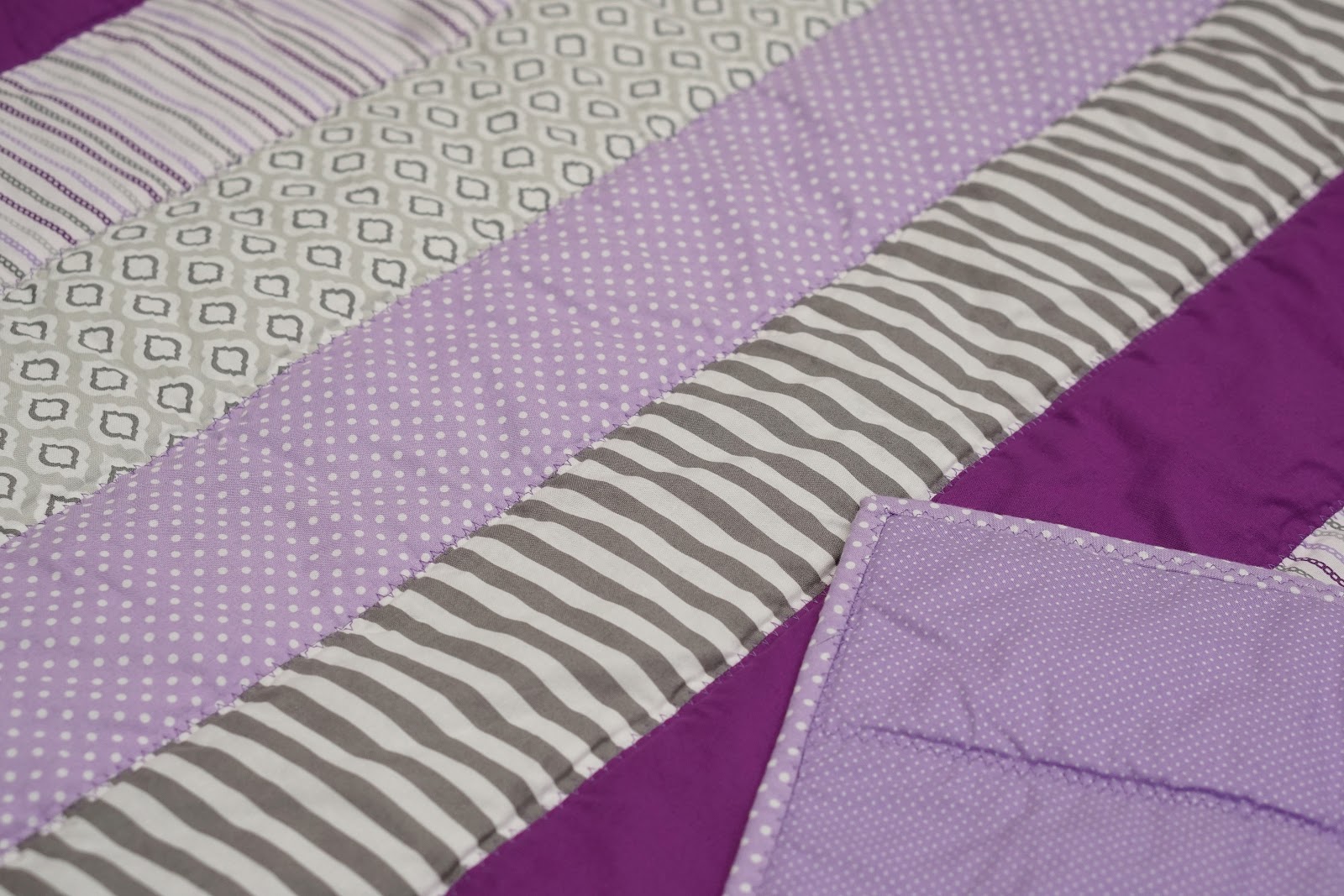 Deedah's Designs: Modern purple and gray baby quilt