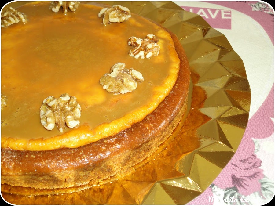 Cheesecake con nueces y dulce de leche
