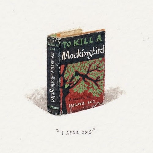 19-To-Kill-a-Mockingbird-Harper-Lee-Lorraine-Loots-Miniature-Paintings-Commemorating-Special-Occasions-www-designstack-co