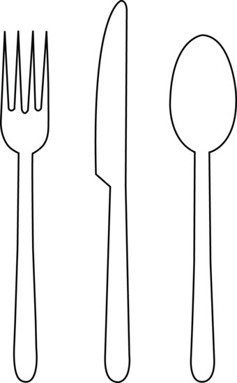 Tranh tô màu thìa, dĩa và dao