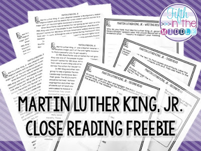 The free close reading activity will have students learning about Martin Luther King, Jr. in an engaging way!