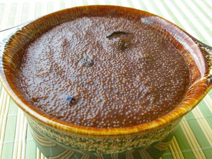 Makrobiotyka mój styl życia Pudding amarantusowoczekoladowy z jagodami