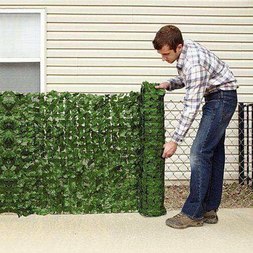 Amazing Artificial Green Grass Fence Walls Covering Hedge