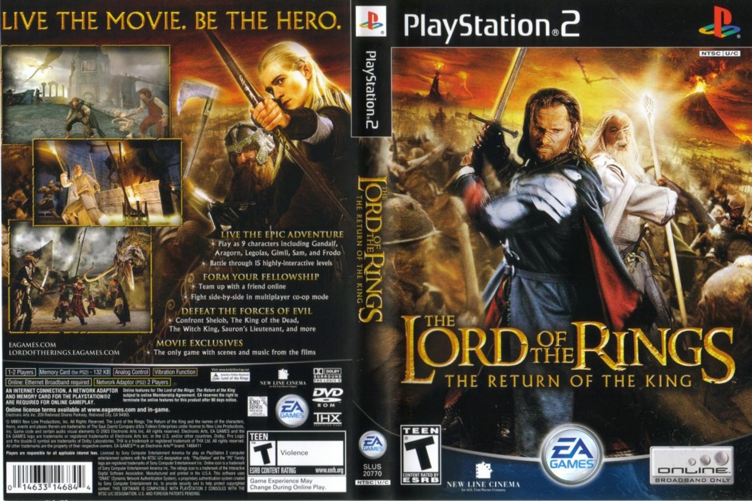 El Señor de los Anillos El Retorno del Rey (PS2) Identi