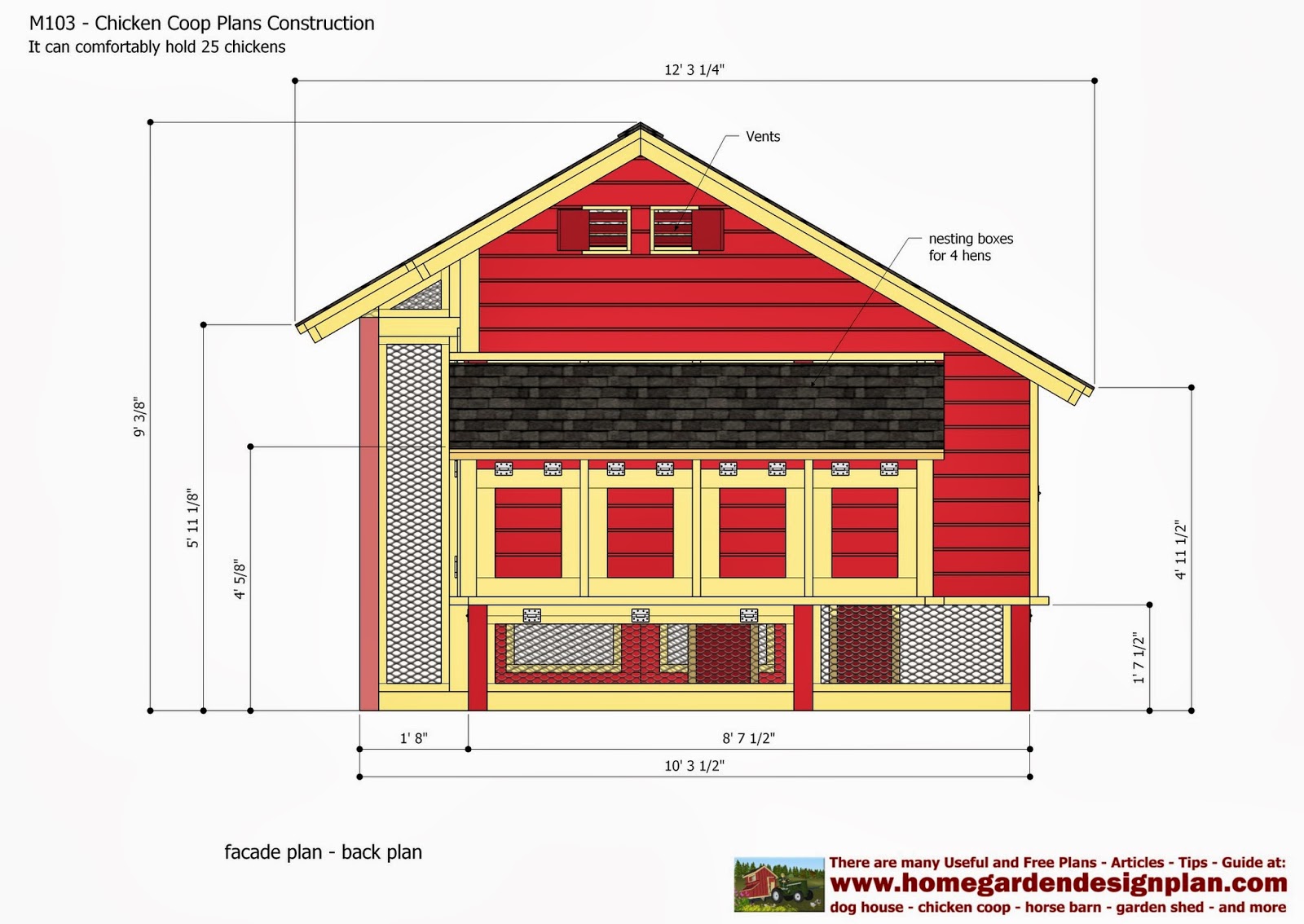 home garden plans M103 - Chicken Coop Plans Construction 