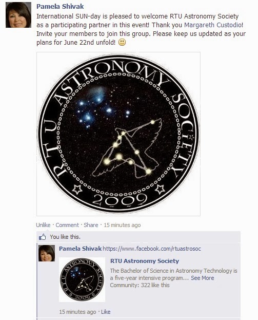 RTU ASTRONOMY SOCIETY International SUNDay