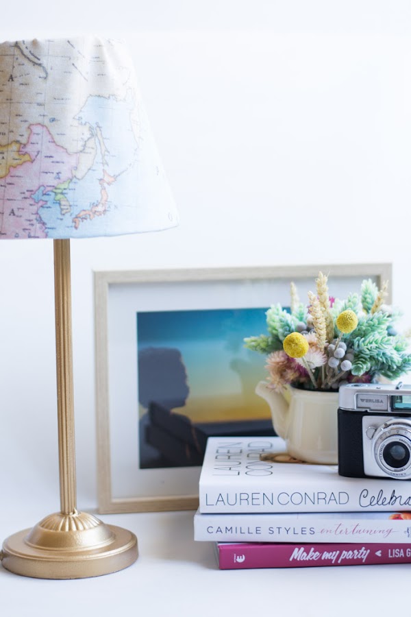 Lámpara de tela mapas