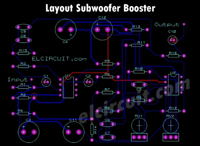 PCB Layout subwoofer booster 4558 tl072