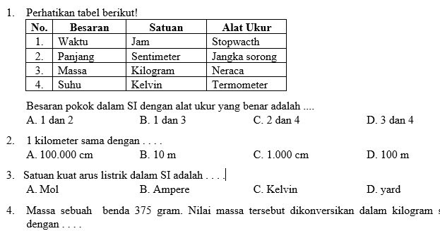 Soal Pilihan Ganda Objek Ipa Dan Pengamatannya Guru Paud