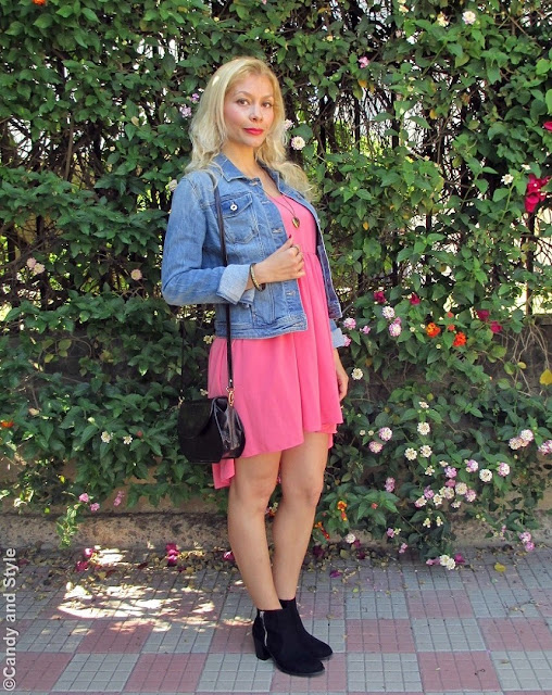 Asymmetrical - Denim, Coral and Black | Candy and Style