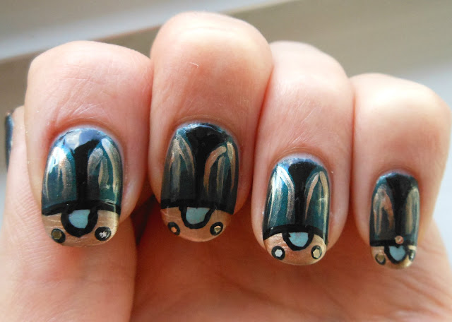 4. "Gold and Green Scarab Nails" - wide 2