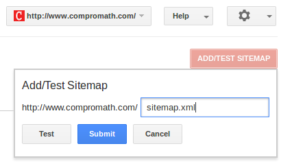 add or test sitemap to google webmaster tool