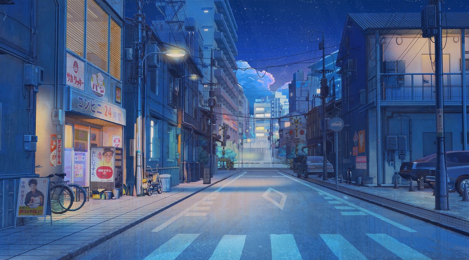 Anime Landscape: City lights (Anime Background)