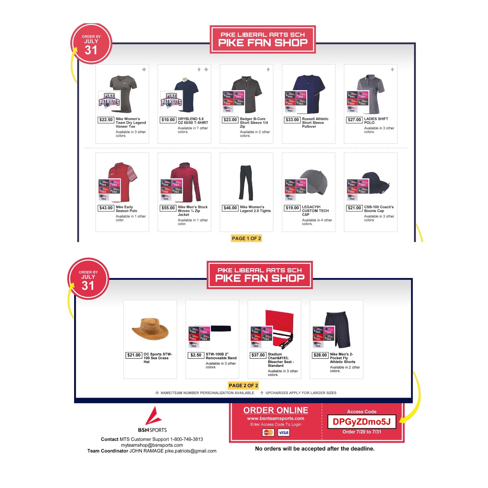 PIKE PATRIOTS BSN Fan Shop