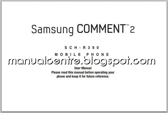 Samsung Comment 2 Manual Cover