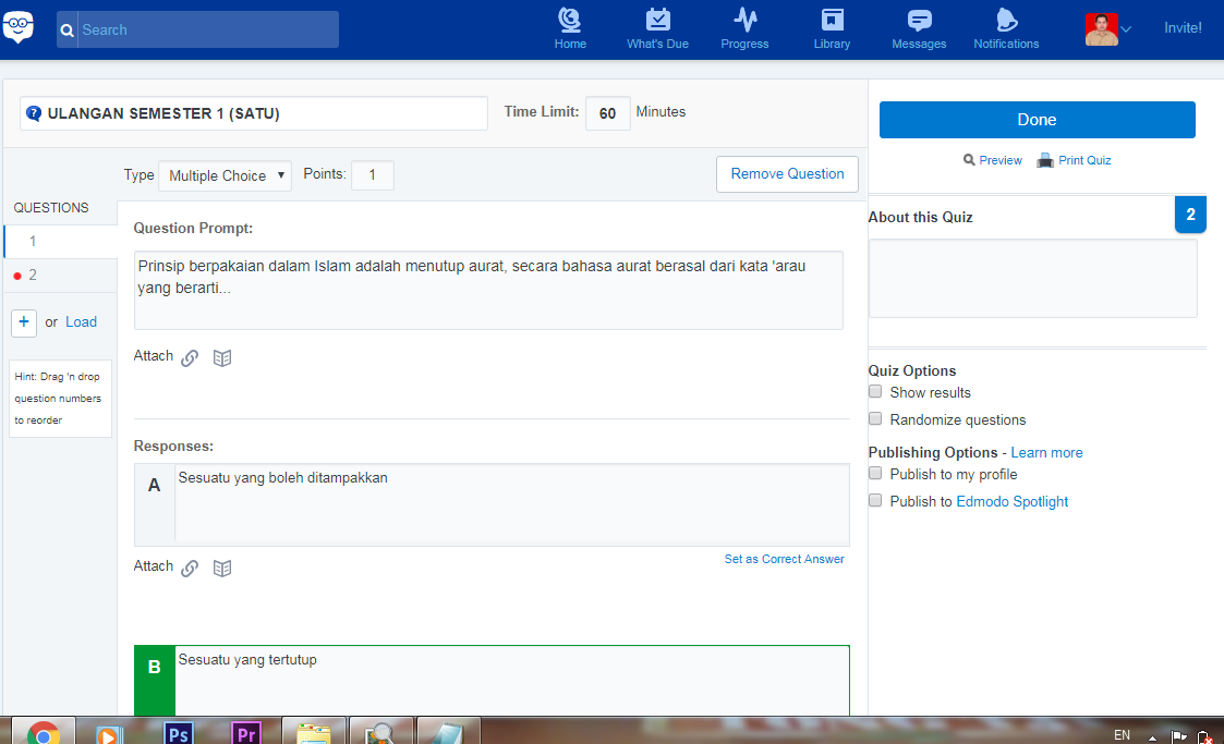 Kunci Jawaban Soal Edmodo