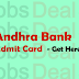 Andhra Bank Admit Card 2017 – Sweeper Exam Date/ Call Letter