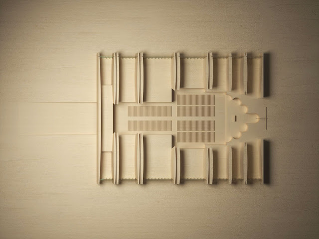 Floor plan model of new Strasbourg cathedral made in wood