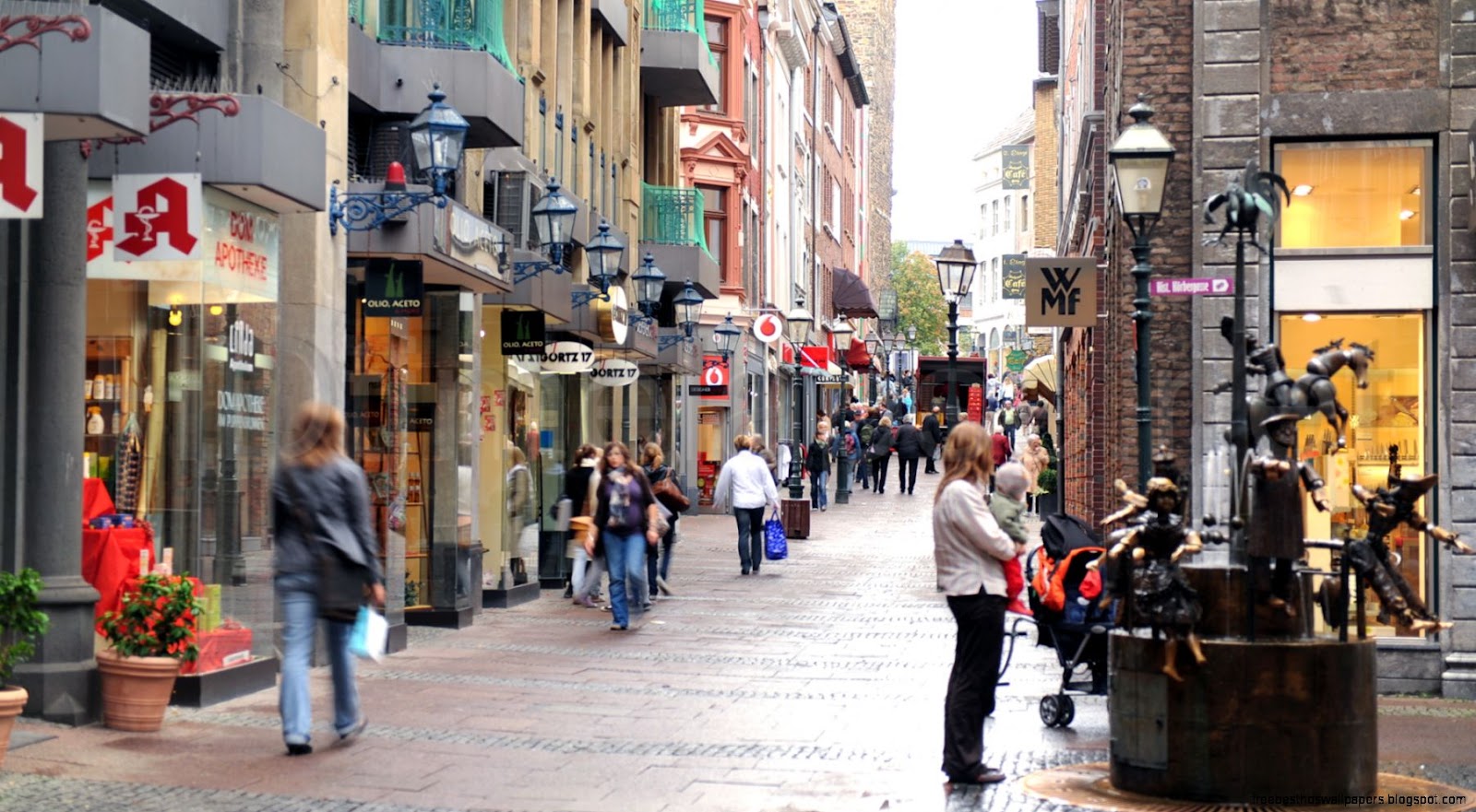 City Street with People