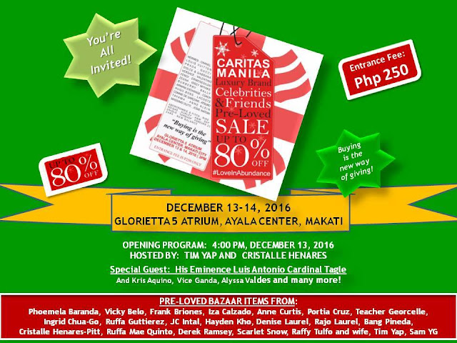 Manila Shopper: Luxury Brands Celebrities & Friends Pre-Loved Bazaar Sale at Glorietta: Dec 2016