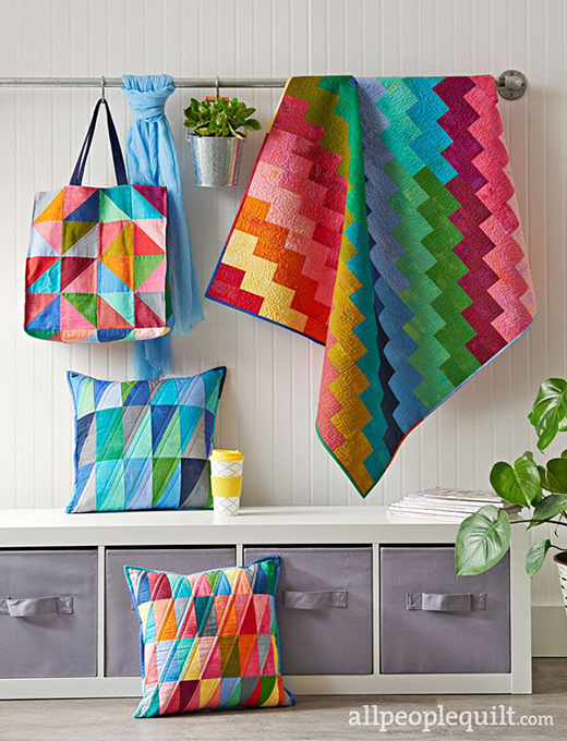 Rainbow Zigzags Quilt Free Pattern Designed by Christa Watson of Christa Quilts for All People Quilt