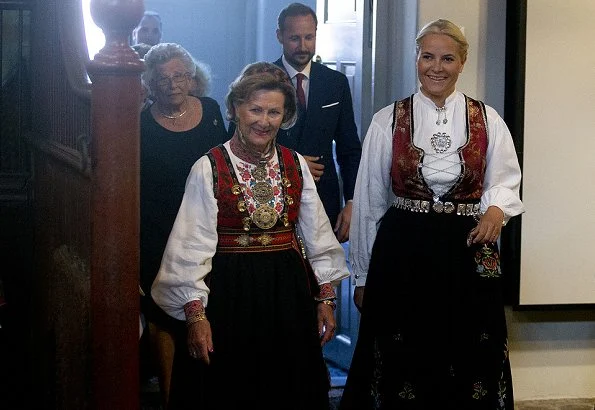 Queen Sonja, Crown Prince Haakon, Crown Princess Mette-Marit and Princess Astrid attended the opening of Tradition and Inspiration