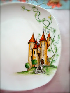PLATE, FAIRY, HAND PAINTINGS, table decorations ideas, CASTLE