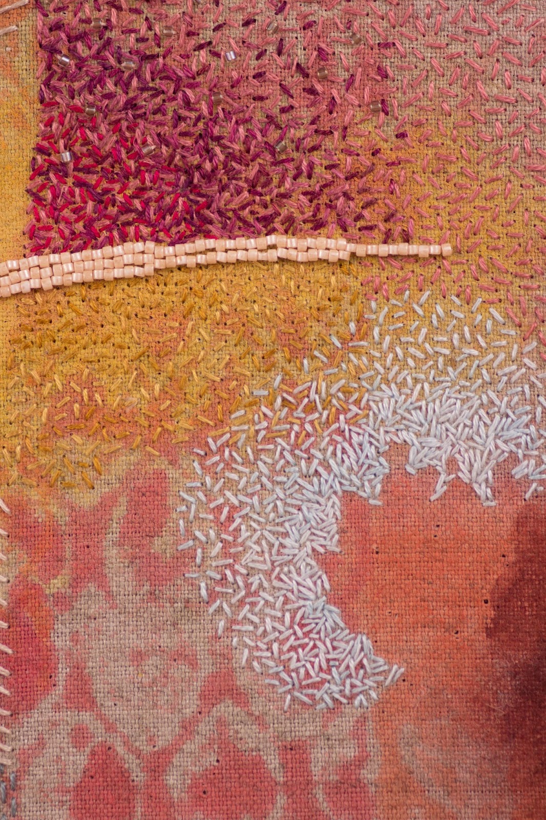 Karin Birch Embroidery "Drive to Tucson" 11" x 22"