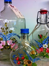glass hand bottle painted painting bottles craft projects