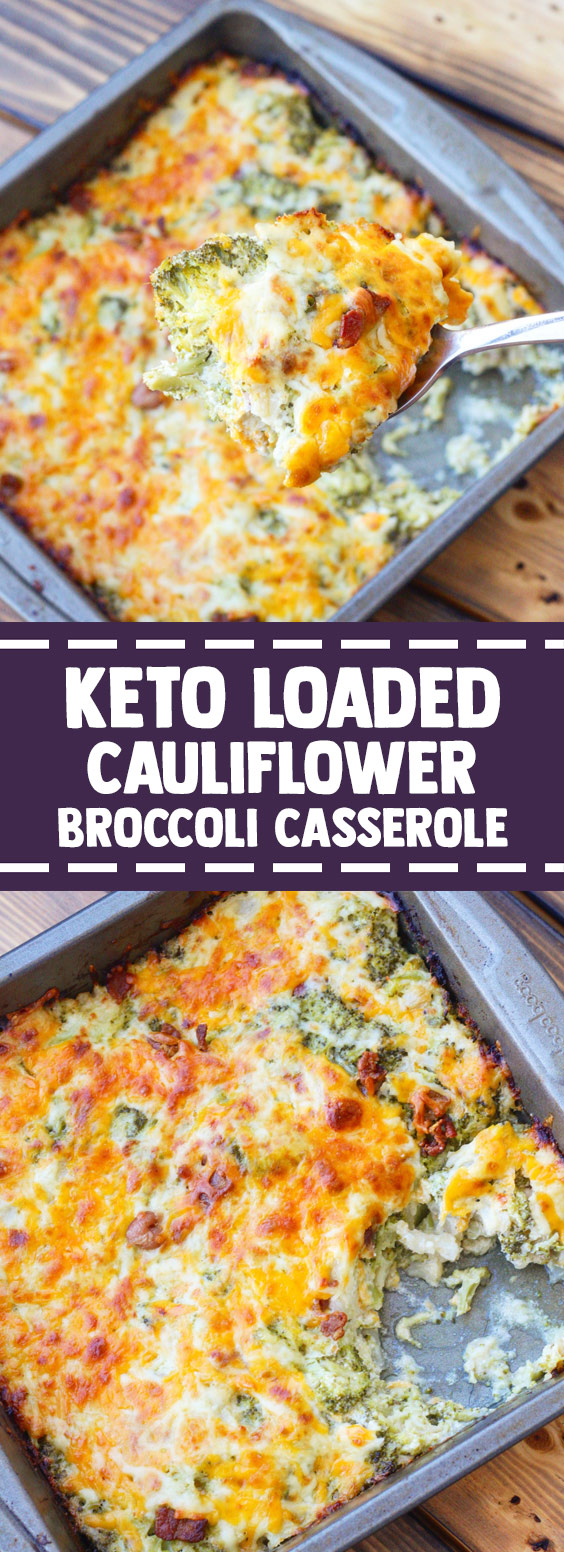 #Keto Loaded Cauliflower Broccoli Casserole