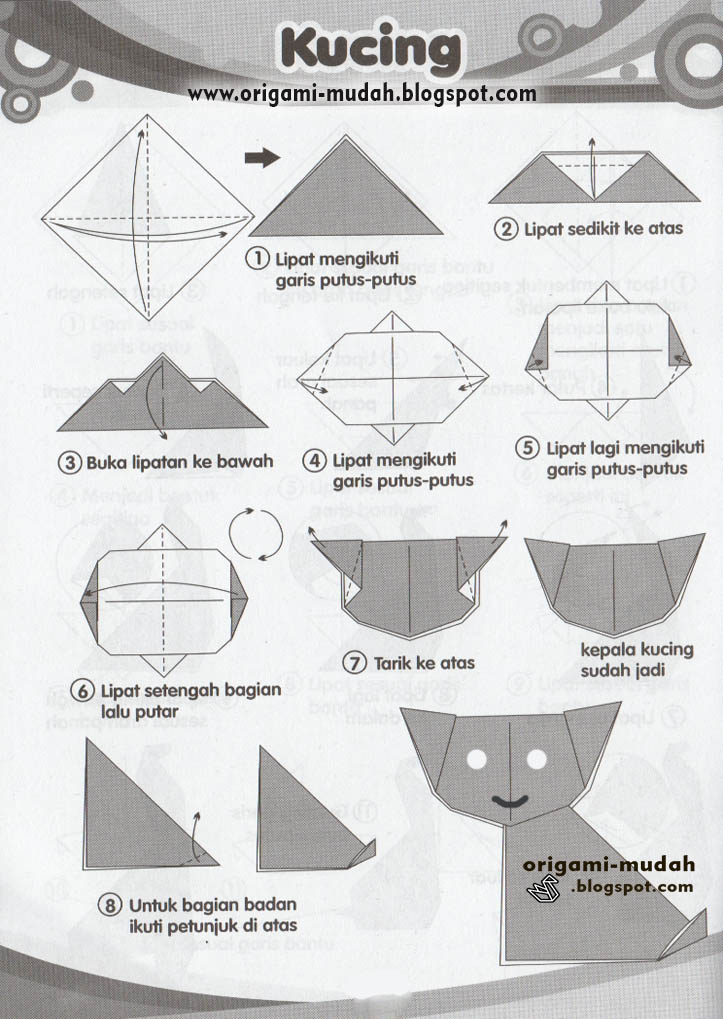origami kucing detail