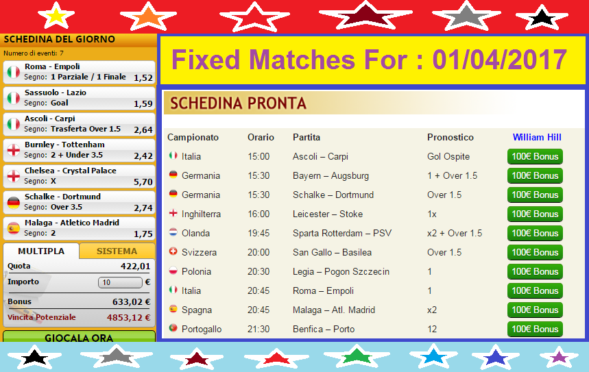 Fixed Matches For Today 01 04 2017 fixed-matches-for-today-01-04-2017