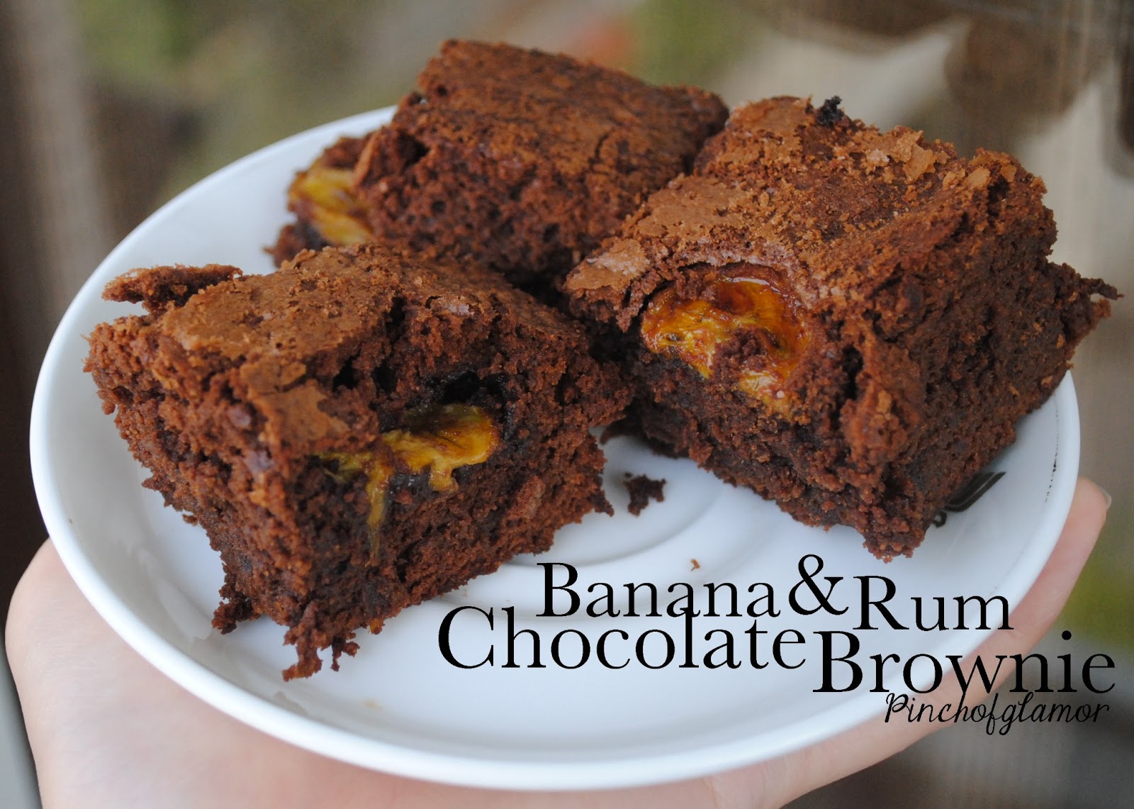 Banana and Rum Chocolate Brownie - Pinchofglamor