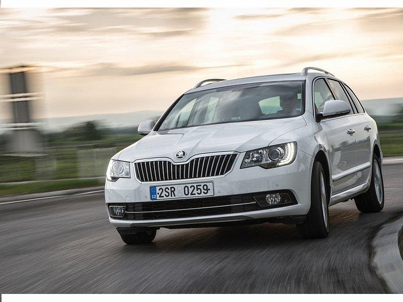 from the interior Skoda Superb Combi model year 2014 