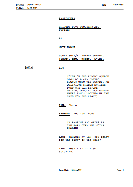 BTEC Year 13 Sophie Shepherd: Styles of Script