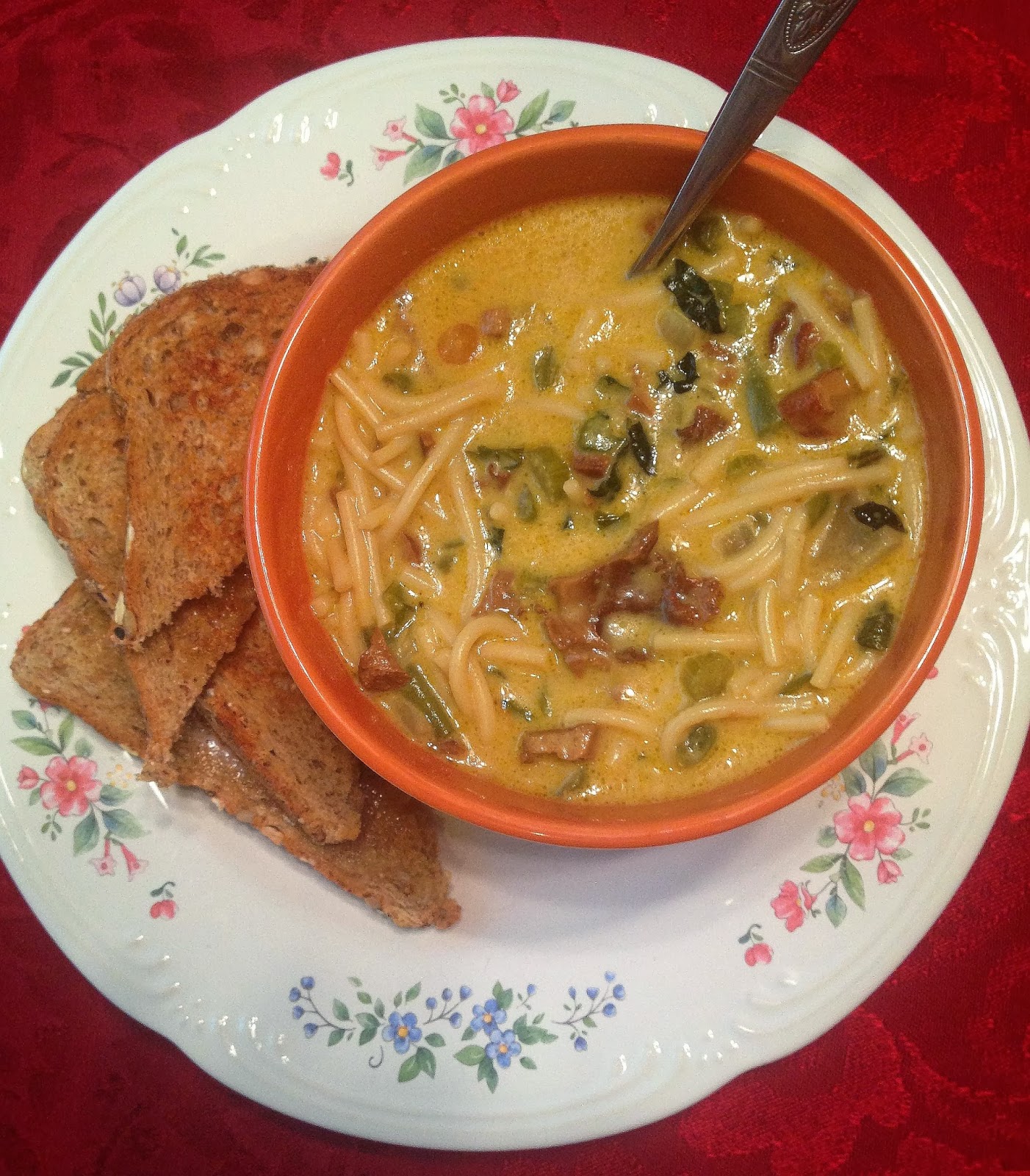 TOFU MOM . . . and gravy! MushroomKaleNoodle Soup