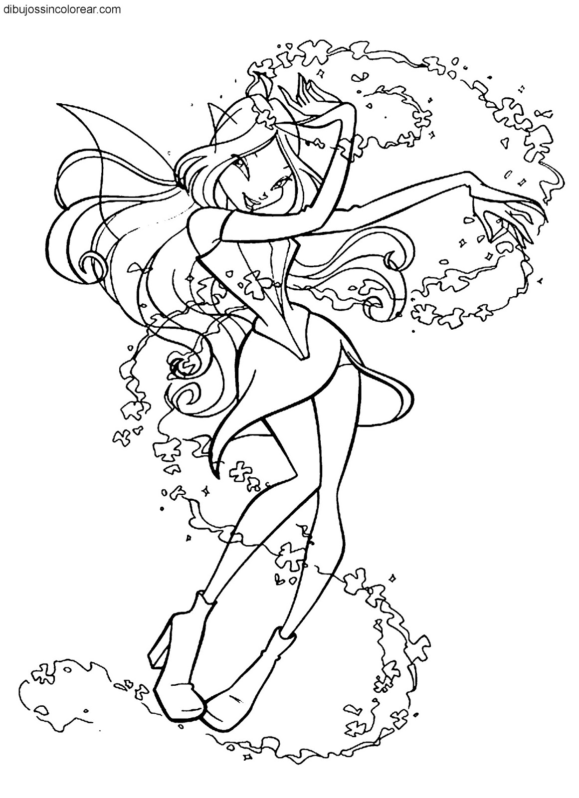 Dibujos Sin Colorear: Dibujos de Personajes de Winx Club para Colorear