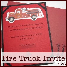 fire truck birthday invitation